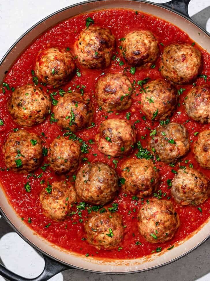 meatballs in a spicy tomato sauce